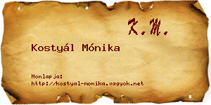 Kostyál Mónika névjegykártya